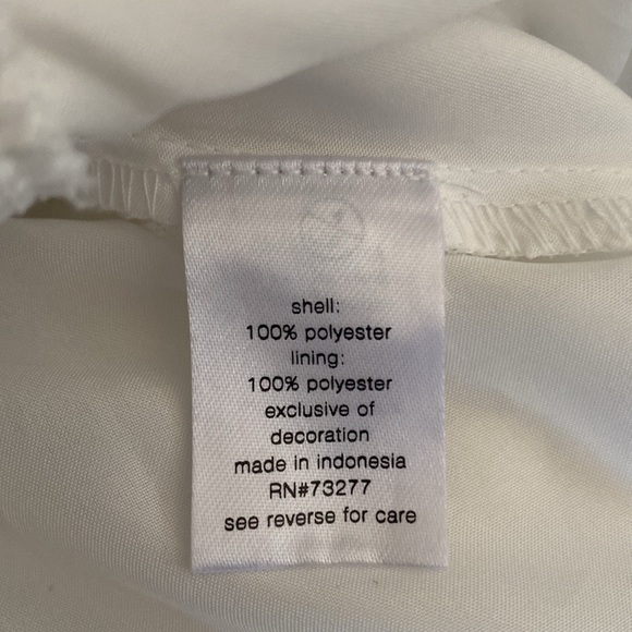 Elizabeth and James White Floral Blouson Peplum Long Sleeve Blouse Size S - Picture 8 of 9